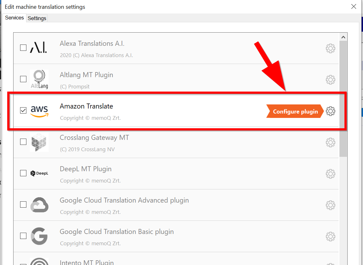 How to set up the Memoq Translator Pro 9.8™ plugin for Amazon Translate (AWS) (for a local profile)pic5