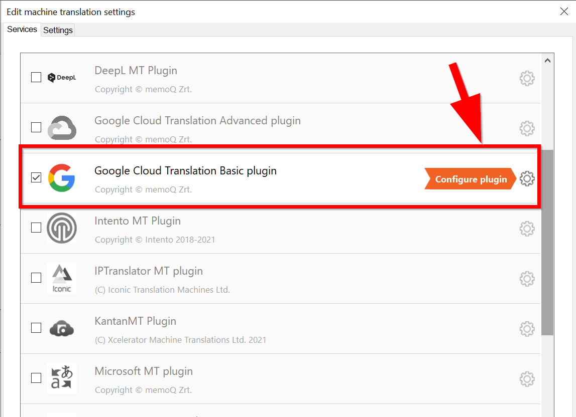 How to set up the Memoq Translator Pro 9.8™ plugin for Google Cloud Translation Basicpic5