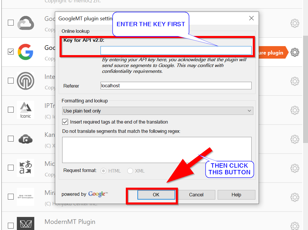 How to set up the Memoq Translator Pro 9.8™ plugin for Google Cloud Translation Basicpic6