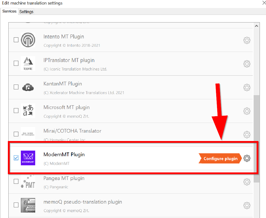 How to set up the Memoq Translator Pro 9.8™ plugin for ModernMTpic5