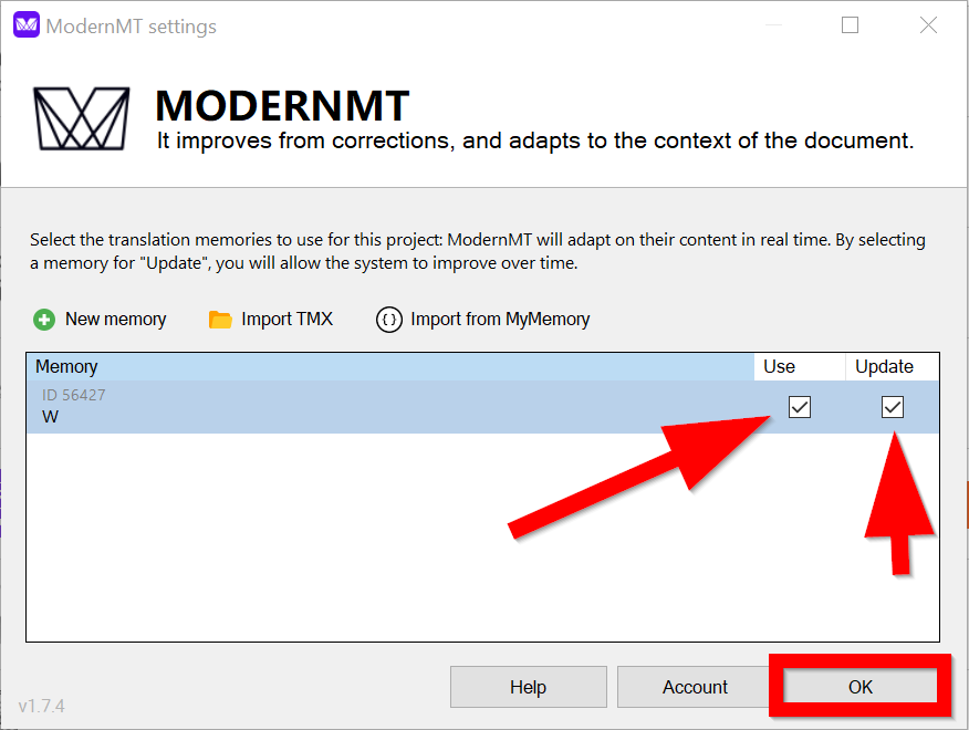 How to set up the Memoq Translator Pro 9.8™ plugin for ModernMTpic6