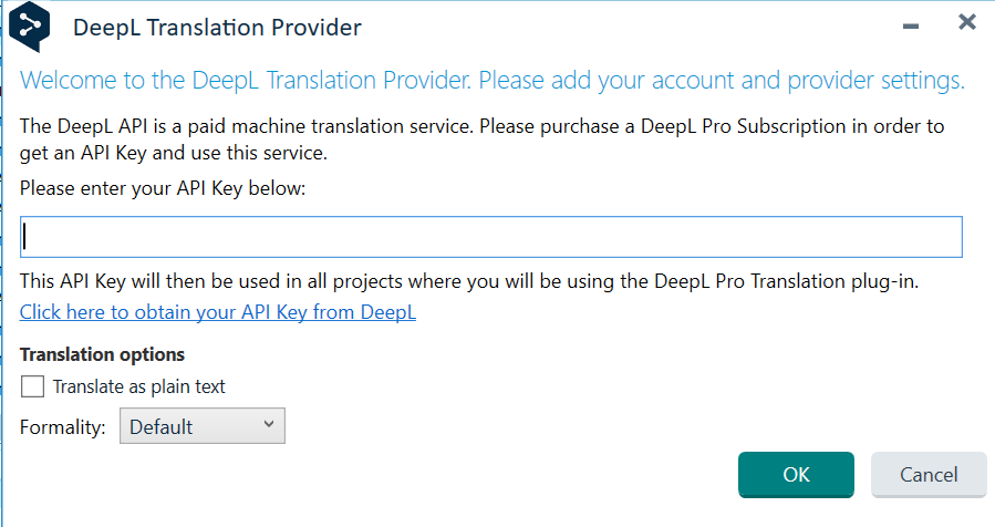 How to set up the Trados Studio 2021™ plugin for Deeplpic1